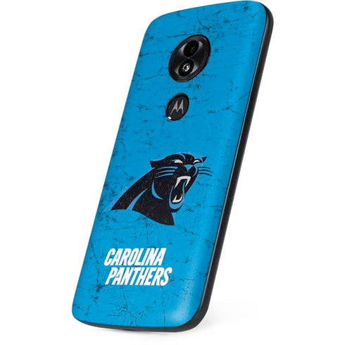 NFL Carolina Panthers Distressed Alternate Moto E5 Play Skin